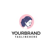 Beauty and salon woman logo design concept template vector