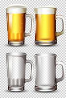 Set of beer glass vector