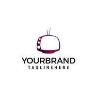 concepto de diseño de logotipo multimedia de televisión vector