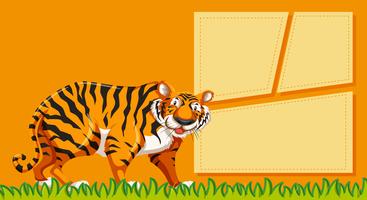 Tiger on note template vector