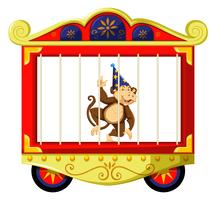 Monkey in circus cage vector
