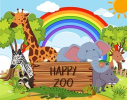 Happy Animal in the Zoo vector