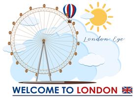 Inglaterra London Eye Travel Landmark vector