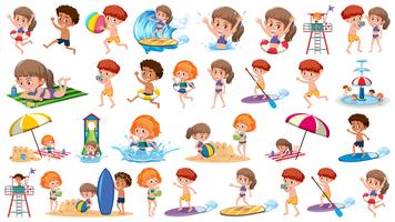 Set of holiday kids vector