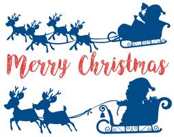 Merry christmas santa sleigh card vector