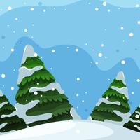 Flat design of winter landscape vector