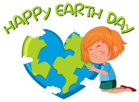 Happy earth day  with girl vector