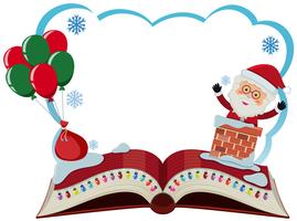 Plantilla de borde con santa y globos vector