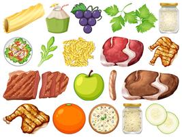 Set of many food  vector
