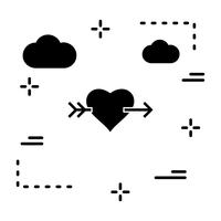 Icono de flecha en forma de corazón vector