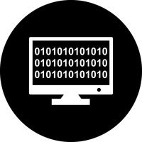 Vector de código binario icono en línea