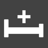 Vector Hospiatl cama icono