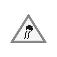 Icono de signo de carretera resbaladiza vector