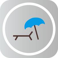  Vector Beach Umbrella and Chair Icon