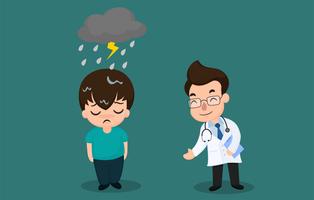 Men with bipolar symptoms or depression and should consult a psychiatrist vector