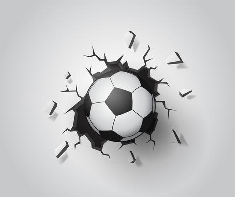 Football on the wall broken.