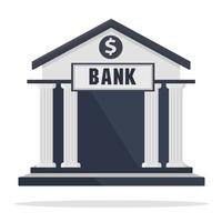 Icono de edificio de banco aislado sobre fondo blanco vector