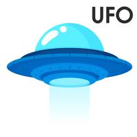 Cute cartoon spacecraft from outer space or alien ufo