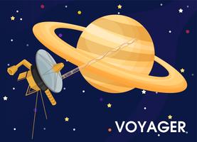 Voyager. The spacecraft was sent to explore Saturn's rings. vector