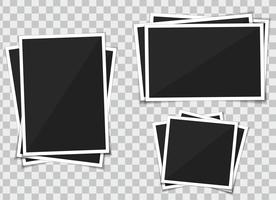 Vector set of template photo frame. isolate on transparent background.