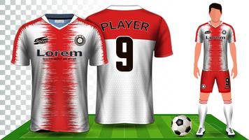 Soccer Jersey, Sport Shirt or Football Kit Uniform Presentation Mockup Template. vector