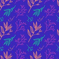 Botanical hand drawn pattern vector