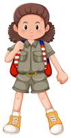 A camping girl character vector