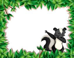 Skunk on nature border vector