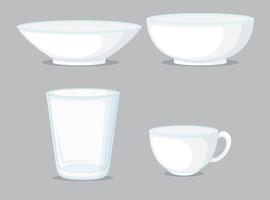 Set of glassware container vector