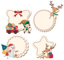 Four labels with christmas theme vector