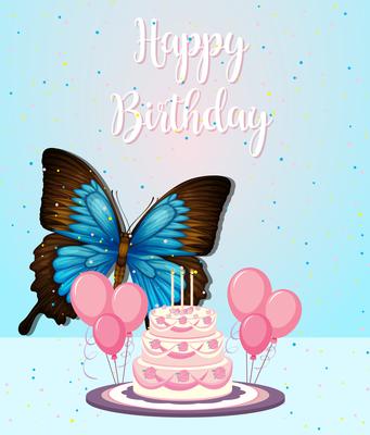 Butterfly on birthday frame