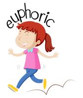 Vocabulary English girl euphoric  vector