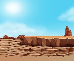 Drought cracked desert landscape vector