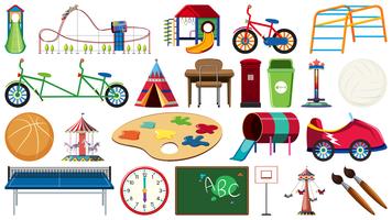 Set of children playground tool vector