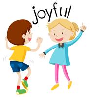 English vocabulary word joyful vector
