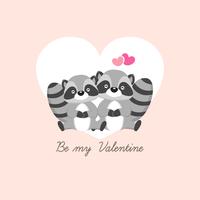 Tarjeta de felicitación feliz del día de tarjetas del día de San Valentín. Pareja de ciervos se enamoran. vector