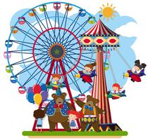 Scene of a fun park vector