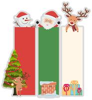 Christmas banner template with tree and santa vector