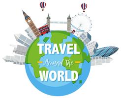 Travel the world scene vector