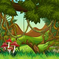 Natural jungle background scene vector