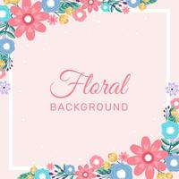 Hand drawn Flower Invitation Border Background - Vector Illustration	