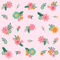 Hand drawn Flower Seamless Pattern - Vector Illustration