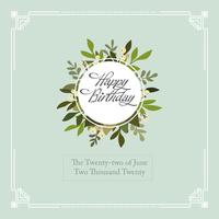 Modern Art Deco Happy Birthday Card typography border and frame template - Vector