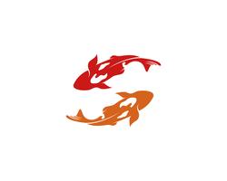 Fish KOI logo and symbol animal vector