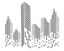 Horizonte de la ciudad moderna. silueta de la ciudad. ilustración vectorial en plano vector