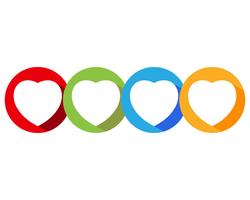 Love heart symbol logo templates