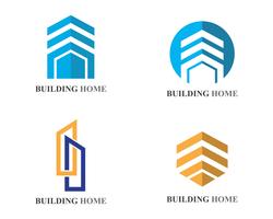 Iconos de logotipo y símbolos de edificios de casa