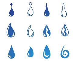 Water drop black n color logos vector