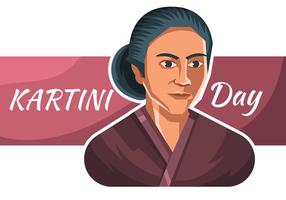 Dia de kartini vector