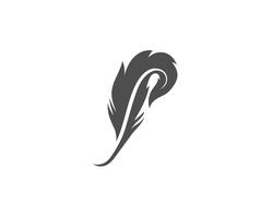 feather logo vector template sign